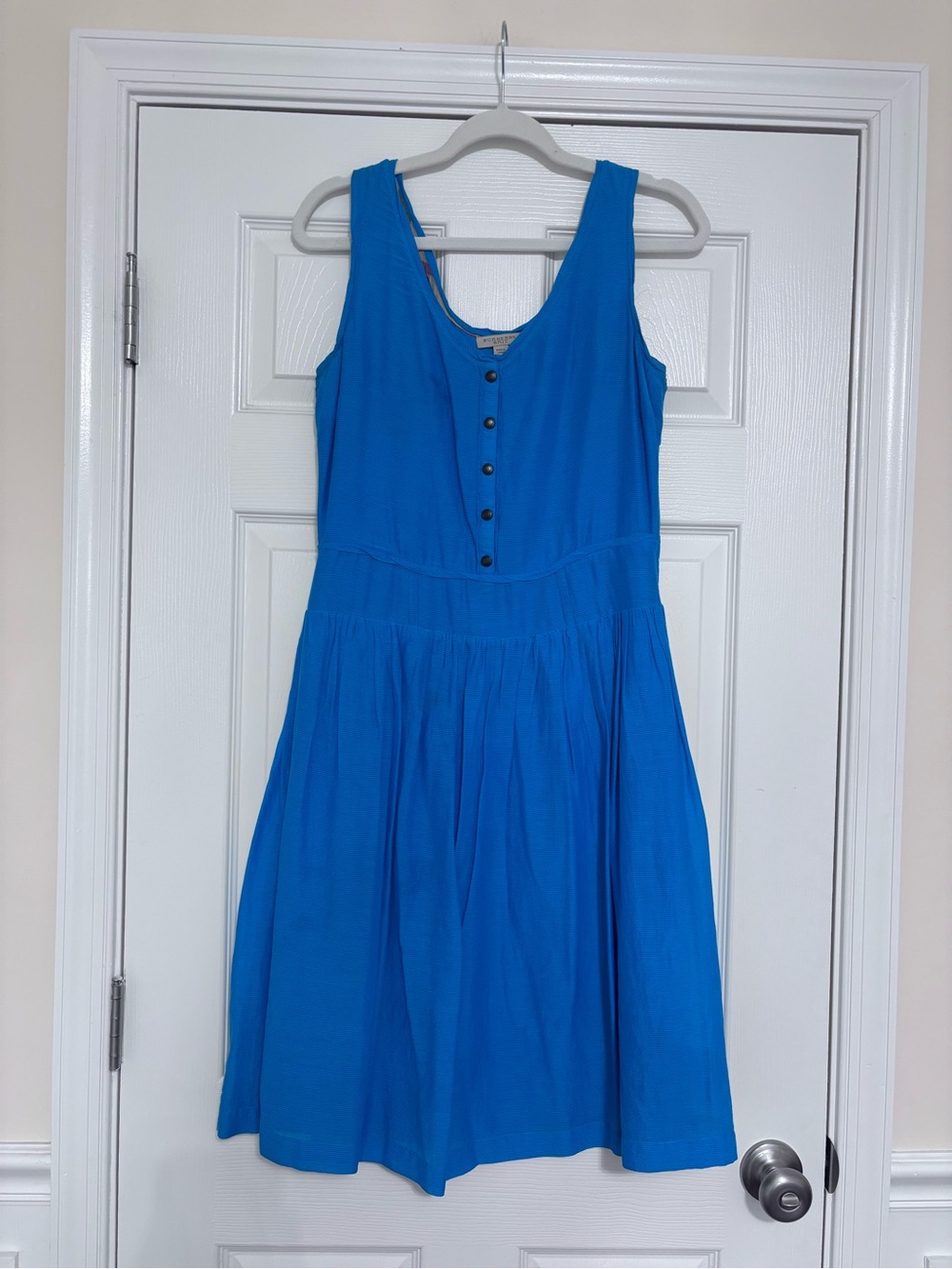 Burberry turquoise silk/ cotton blend dress with buttons - Picture 2 of 9